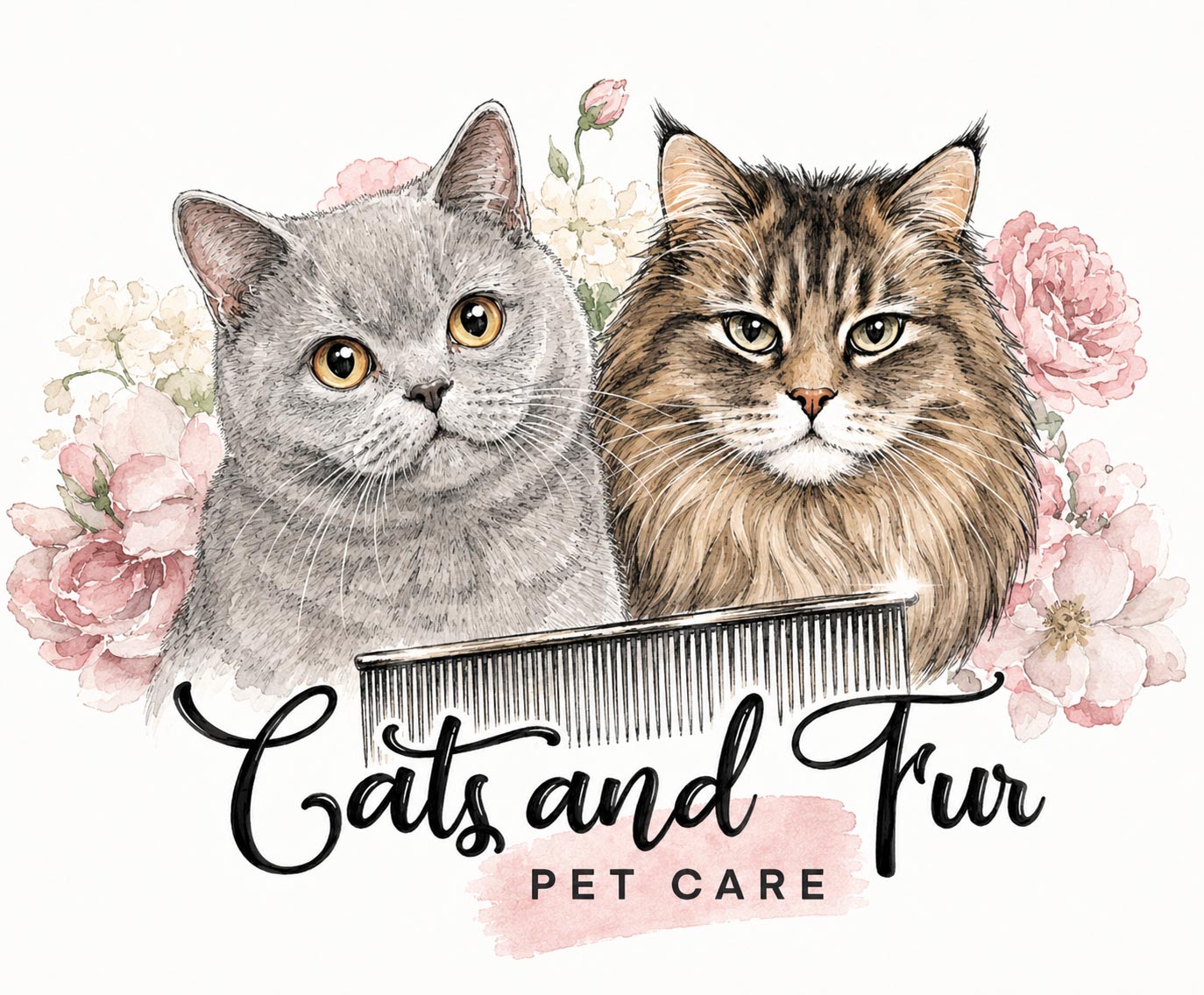 Logo Cats and Fur Hamme Vacht verzorging kat